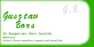 gusztav bors business card